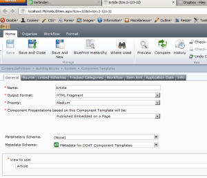 Article component template