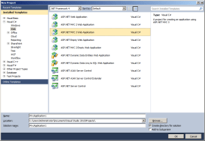 New Project Visual Studio